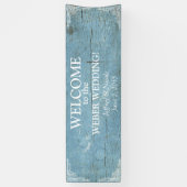 Rustic Blue Wood Weddenschap met Vlaamse banner (Verticaal)