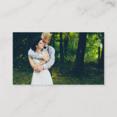 Rustic Blue Wood Wedding QR Foto RSVP Informatiekaartje (Achterkant)