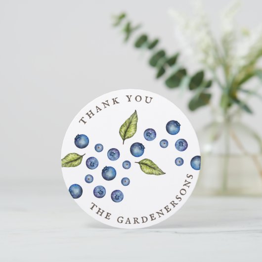 Rustic Blueberry Hartelijk dank Kaart (Staand voorkant)