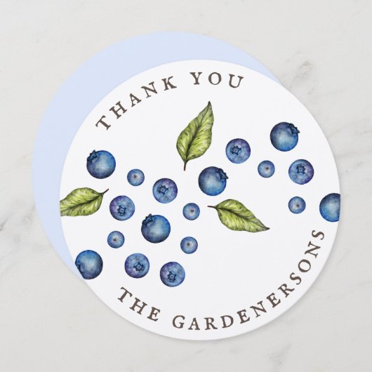 Rustic Blueberry Hartelijk dank Kaart (Voorkant / Achterkant)