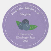 Rustic Blueberry Jam Label Sticker (Voorkant)