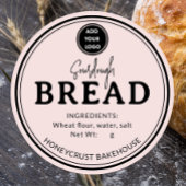 Rustic Blush Bakery Sourdough Bread Label Sticker