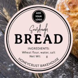 Rustic Blush Bakery Sourdough Bread Label Sticker