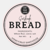 Rustic Blush Bakery Sourdough Bread Label Sticker (Voorkant)