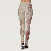 Rustic Blush Bloem Motief Linnen (1) Leggings (Achterkant)