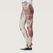 Rustic Blush Bloem Motief Linnen (1) Leggings (Links)
