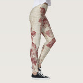 Rustic Blush Bloem Motief Linnen (1) Leggings (Rechts)
