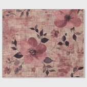 Rustic Blush Bloem Motief Linnen (2) Cadeaupapier (Vlak)