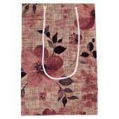 Rustic Blush Bloem Motief Linnen (2) Medium Cadeauzakje (Achterkant)