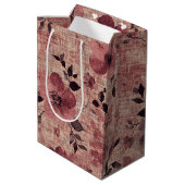 Rustic Blush Bloem Motief Linnen (2) Medium Cadeauzakje (Achterkant Gekanteld)