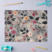 Rustic Blush Bloem Motief Linnen (3) Tissuepapier (Craft)