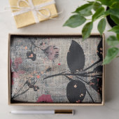 Rustic Blush Bloem Motief Linnen (3) Tissuepapier (Geschenk)