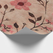 Rustic Blush Bloem Motief Linnen (4) Cadeaupapier (Hoek)