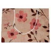 Rustic Blush Bloem Motief Linnen (4) Groot Cadeauzakje (Voorkant)