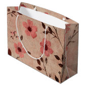 Rustic Blush Bloem Motief Linnen (4) Groot Cadeauzakje (Achterkant Gekanteld)