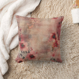 Rustic Blush Bloem Motief Linnen (6) Kussen