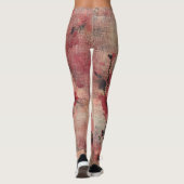 Rustic Blush Bloem Motief Linnen (6) Leggings (Achterkant)