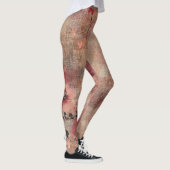 Rustic Blush Bloem Motief Linnen (6) Leggings (Rechts)