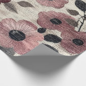 Rustic Blush Bloem Motief Linnen (7) Cadeaupapier (Hoek)