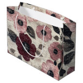 Rustic Blush Bloem Motief Linnen (7) Groot Cadeauzakje (Achterkant Gekanteld)