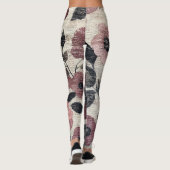 Rustic Blush Bloem Motief Linnen (7) Leggings (Achterkant)