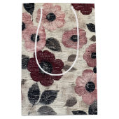 Rustic Blush Bloem Motief Linnen (7) Medium Cadeauzakje (Voorkant)