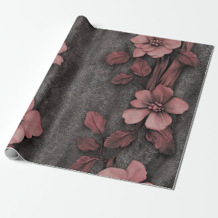 Rustic Blush Bloem Motief Linnen (8) Cadeaupapier