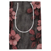 Rustic Blush Bloem Motief Linnen (8) Medium Cadeauzakje (Voorkant)