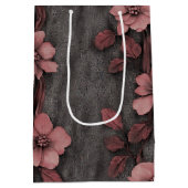 Rustic Blush Bloem Motief Linnen (8) Medium Cadeauzakje (Achterkant)