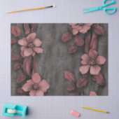 Rustic Blush Bloem Motief Linnen (8) Tissuepapier (Craft)