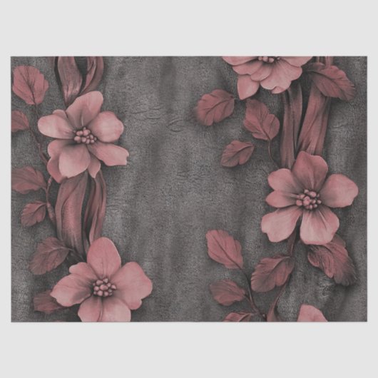 Rustic Blush Bloem Motief Linnen (8) Tissuepapier (Voorkant)