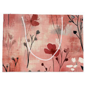 Rustic Blush Bloem Motief Linnen (9) Groot Cadeauzakje (Achterkant)