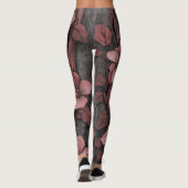 Rustic Blush Bloem Motief Linnen Patroon (8) Leggings (Achterkant)