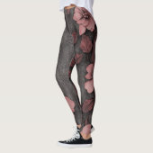 Rustic Blush Bloem Motief Linnen Patroon (8) Leggings (Links)