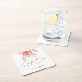 Rustic Blush Bloemen Romantische bruiloft Save the Kartonnen Onderzetters (Insitu)