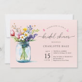 Rustic Blush Bloemen Waterverf Vrijgezellenfeest Kaart (Voorkant)
