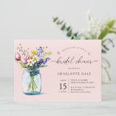 Rustic Blush Bloemen Waterverf Vrijgezellenfeest Kaart (Staand voorkant)