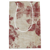 Rustic Blush Bloemendessin Linnen Patroon (1) Medium Cadeauzakje (Voorkant)