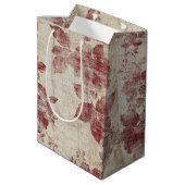 Rustic Blush Bloemendessin Linnen Patroon (1) Medium Cadeauzakje (Achterkant Gekanteld)