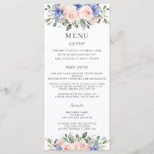 Rustic Blush Blue Floral Flowers Wedding Menu (Voorkant)