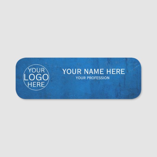 Rustic Blush Blue  Maatwerk Logo Werknemer  Naamplaatje (Voorkant)