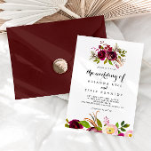 Rustic Blush Bourgogne Floral The Wedding of Kaart