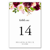 Rustic Blush Burgundy Floral Calligraphy Wedding Kaart (Achterkant)