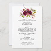 Rustic Blush Burgundy Floral Front & Back Wedding Kaart (Achterkant)