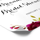 Rustic Blush Burgundy Floral Vrijgezellenfeest Wel Poster (Hoek)