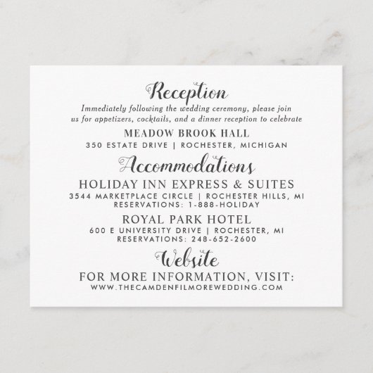 Rustic Blush Burgundy Floral Wedding Information Informatiekaartje (Voorkant)