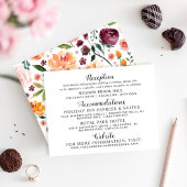 Rustic Blush Burgundy Floral Wedding Information Informatiekaartje