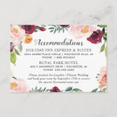 Rustic Blush Burgundy Floral Wreath Accommodations Informatiekaartje (Voorkant)