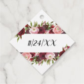 Rustic Blush Burgundy Flowers Wedding Bedankjes Labels (Achterkant)