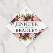 Rustic Blush Burgundy Flowers Wedding Bedankjes Labels (Voorkant)